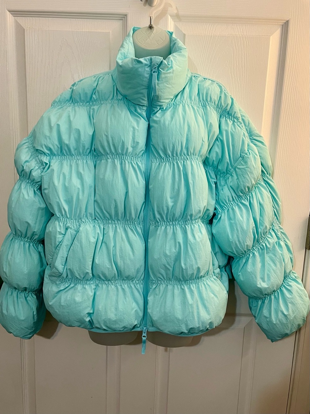 NWT JOY LABS MISSES PUFFER JACKET SIZE XL Light Aqua